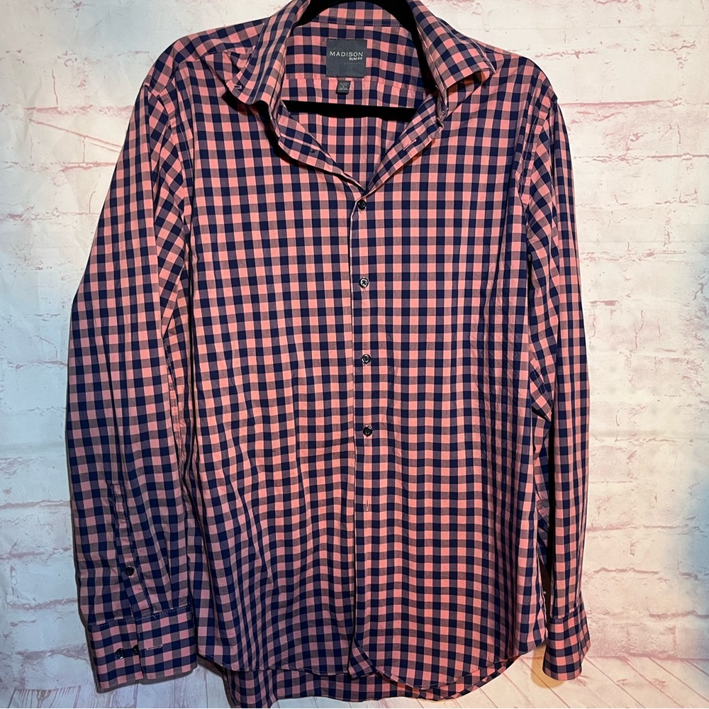 Madison Slim Fit Plaid Button Up Shirt